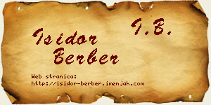 Isidor Berber vizit kartica